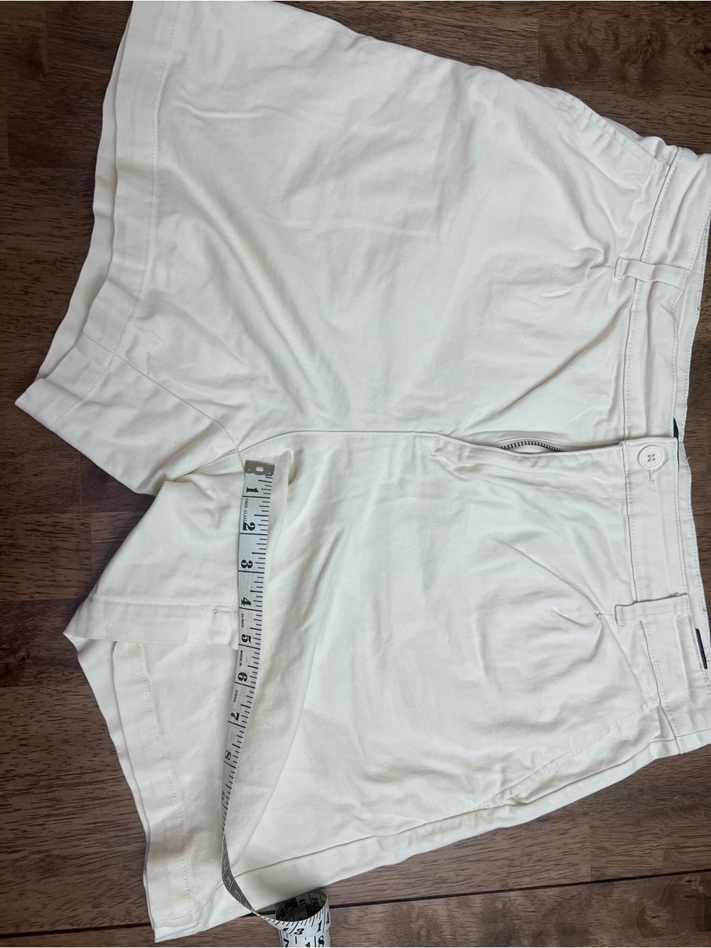 Banana Republic Off-White High-Waist Tailored Shorts